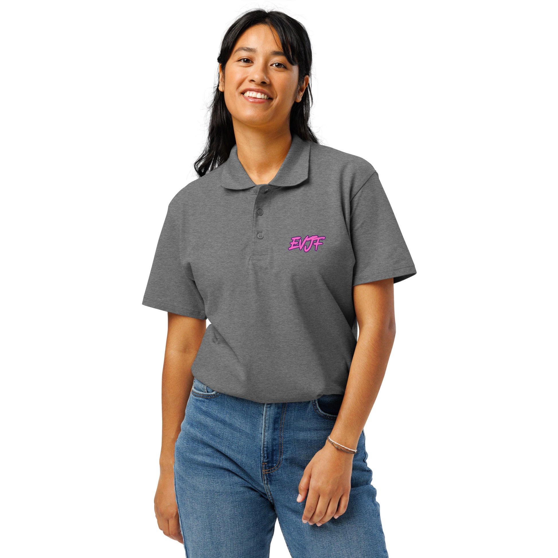 Polo premium "EVJF" - Les copines de la mariée. Grey Melange par Classic Apparel